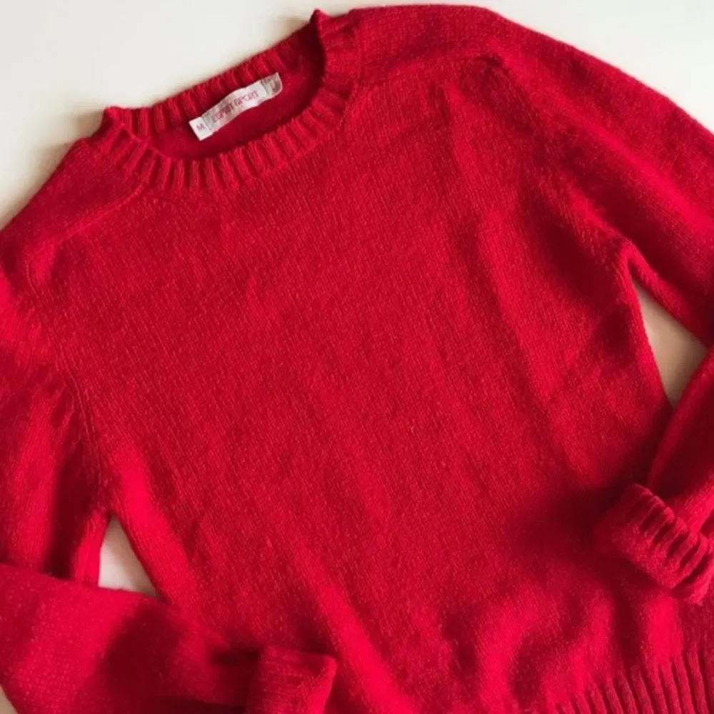 80s Vintage red wool sweater - women's xs / small